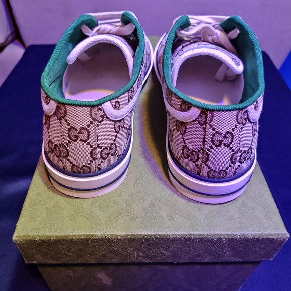 Gucci 1977 Monogram Sneakers with Red and Green Stripes - Picture 3 of 9